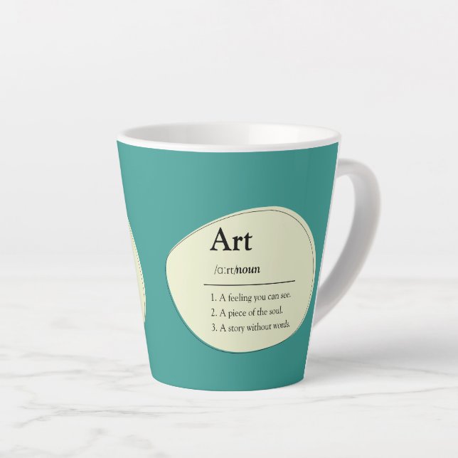 Taza De Café Latte Personalized Art Dictionary Style Coffee Mug (Ángulo derecho)