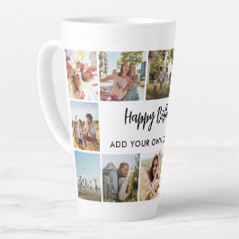 Taza De Café Latte Personalized Birthday Photo Collage Mug