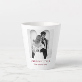 Taza De Café Latte Personalized Couple Names & Year - Elegant Photo 