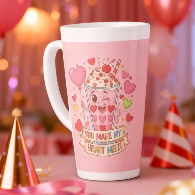 Taza De Café Latte Personalized Cute Milkshake Valentine (Subido por el creador)