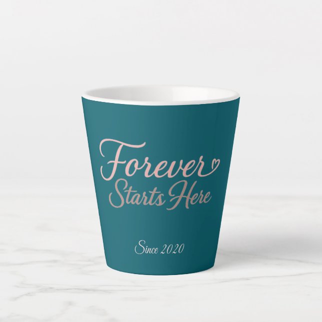 Taza De Café Latte Personalized gift with the date the relationship  (Anverso)