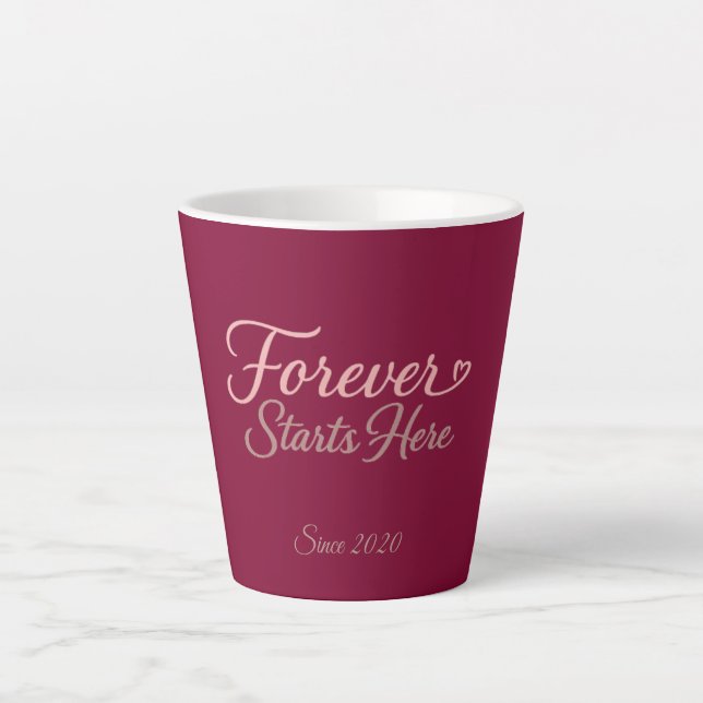 Taza De Café Latte Personalized gift with the date the relationship  (Anverso)