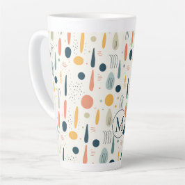 Taza De Café Latte Personalized Minimal Abstract Boho Pastel Colors
