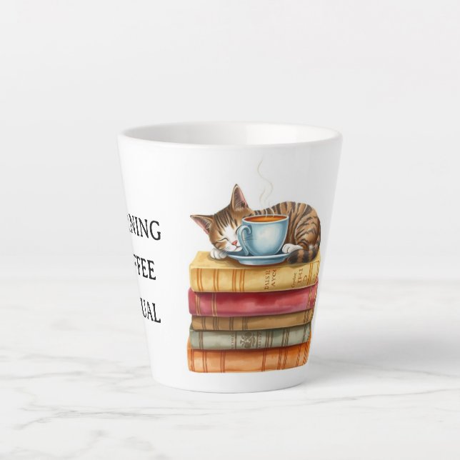 Taza De Café Latte Personalized Morning Coffee Cat Ritual Cozy (Anverso)
