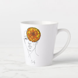 Taza De Café Latte Personalized October Birth Flower Portrait