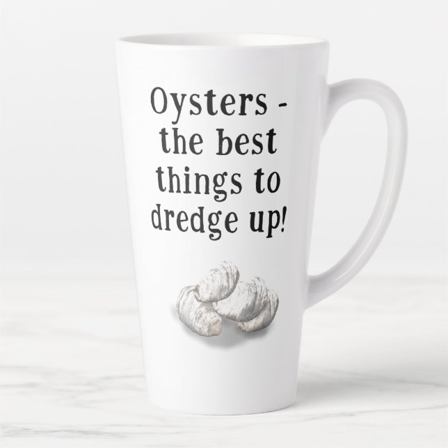 Taza De Café Latte Personalized Oyster Fisherman's Latte Mug (Derecha)