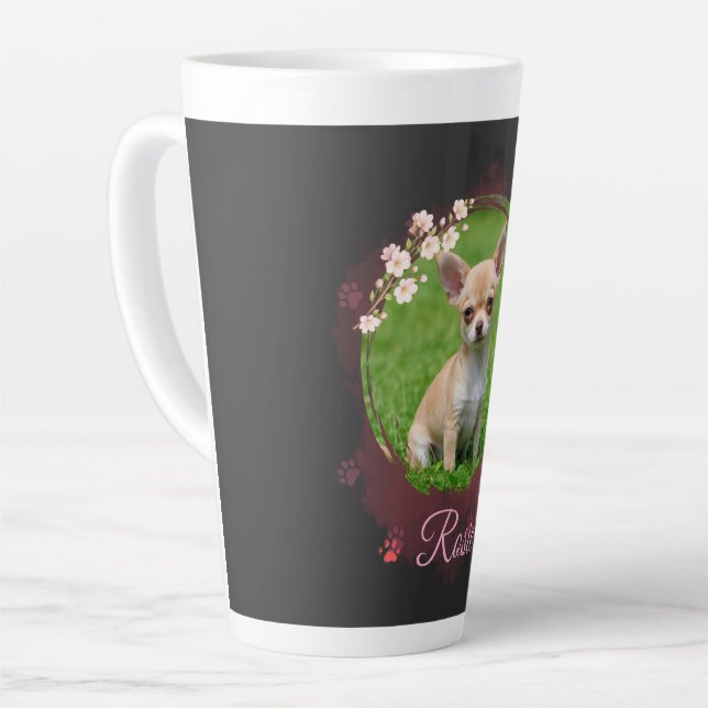 Taza De Café Latte Personalized Pet Photo Latte Mug  (Ángulo izquierdo)