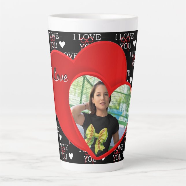 Taza De Café Latte Personalized Photo Love you  (Anverso)