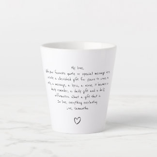 Taza De Café Latte Personalized Quote Handwritten Coffee Tea