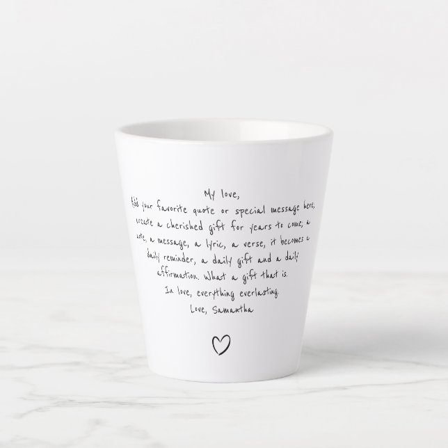 Taza De Café Latte Personalized Quote Handwritten Coffee Tea (Anverso)