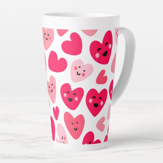 Taza De Café Latte Personalized Red Heart Happy Valentine’s Day Lover (Ángulo derecho)