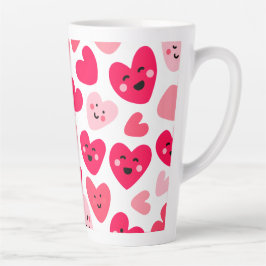 Taza De Café Latte Personalized Red Heart Happy Valentine’s Day Lover