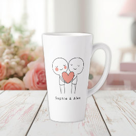 Taza De Café Latte Personalized Valentine’s Couple Matching Latte Mug