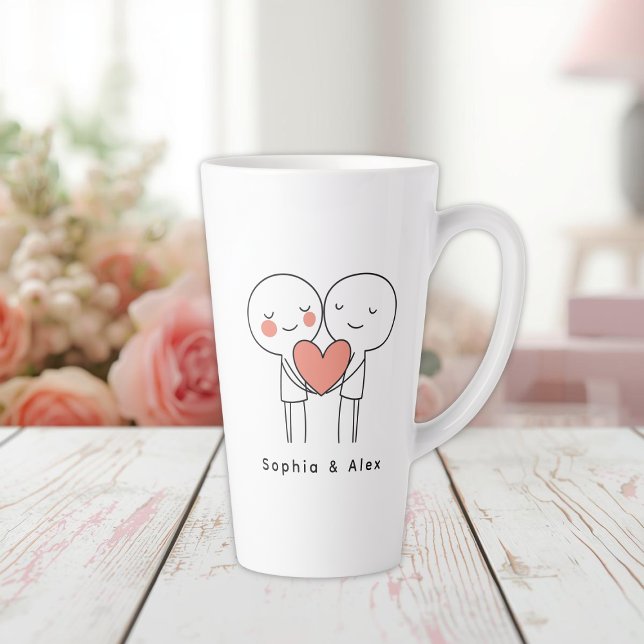 Taza De Café Latte Personalized Valentine’s Couple Matching Latte Mug (Subido por el creador)