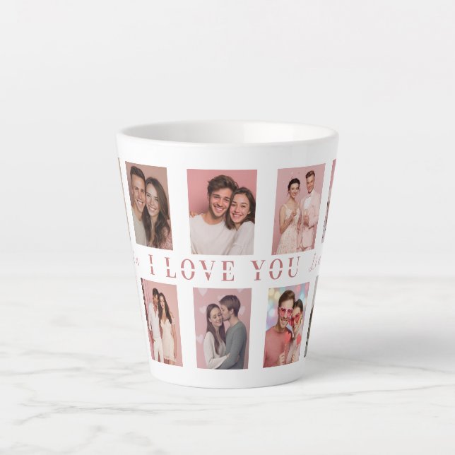Taza De Café Latte Personalized Valentine's Day Latte Mug Photos (Anverso)