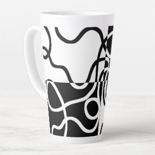 Taza De Café Latte Persuasión lineal II: Resumen en blanco y negro