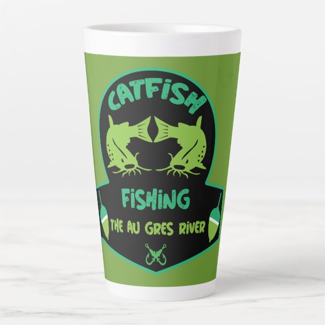 Taza De Café Latte Pesca de gatos Au Gres (Anverso)