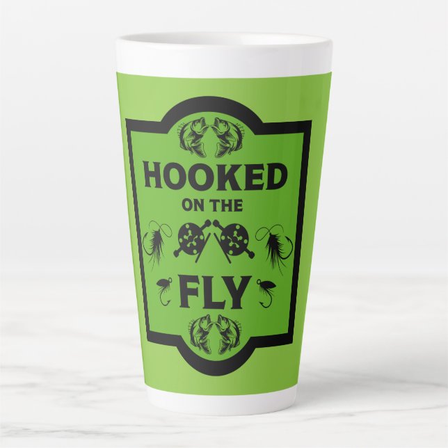 Taza De Café Latte Pesca de la mosca Alaska (Anverso)