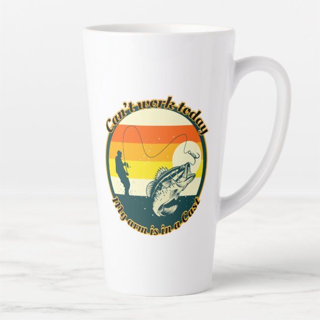 Taza De Café Latte Pesca divertida no puede funcionar Hoy mi brazo es (Derecha)
