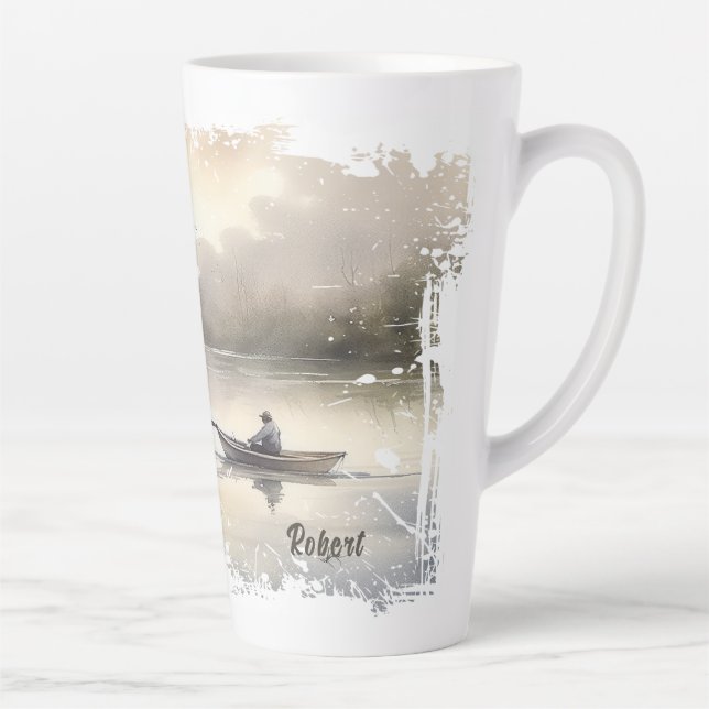 Taza De Café Latte Pesca en lago (Derecha)