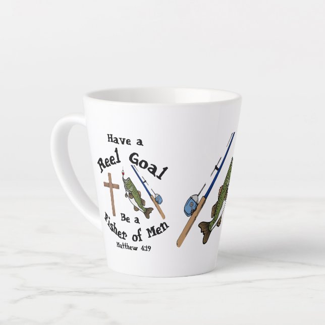 Taza De Café Latte Pescador de hombres (Ángulo izquierdo)