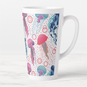 Taza De Café Latte Pescados coloridos de gelatina