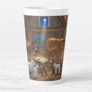 Taza De Café Latte Pesebre de Jesús Niño Noche Santa Navidad Nativida