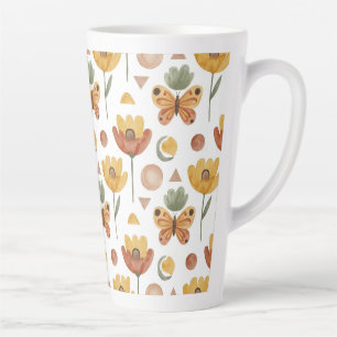 Taza De Café Latte Petales y algas de tierra