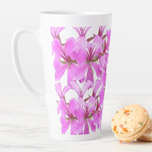 Taza De Café Latte Pétalos blandos - Mug de lata floral rosada