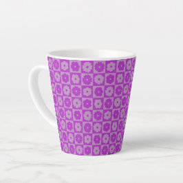 Taza De Café Latte Pétalos en Silencio 01. Patrón floral.