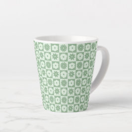 Taza De Café Latte Pétalos en Silencio 03. Patrón floral.