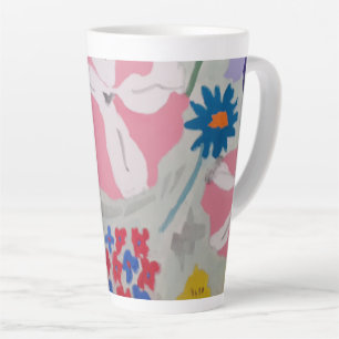 Taza De Café Latte Petunias y flores de verano