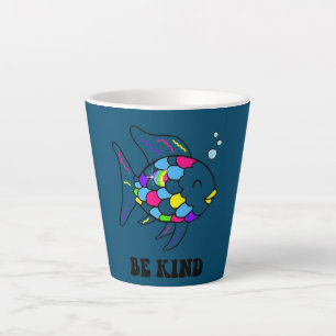 Taza De Café Latte Pez Arcoíris Amable Profesor Vida Enseñanza Espald