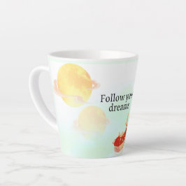 Taza De Café Latte Pez Koi Arte de cita de sueño – "Sigue tus sueños"