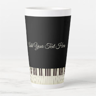 Taza De Café Latte Piano Keys Piano