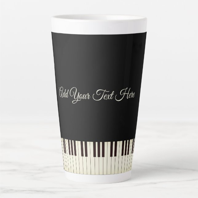 Taza De Café Latte Piano Keys Piano (Anverso)