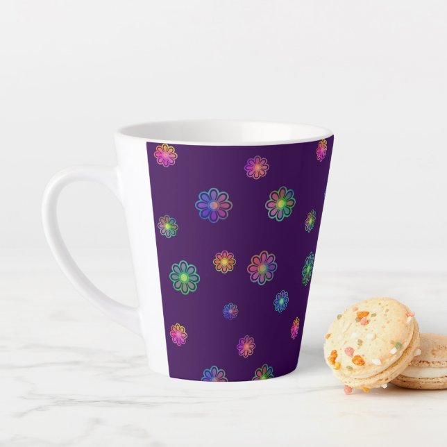 Taza De Café Latte Pick a Posy Custom Background  (In situ)