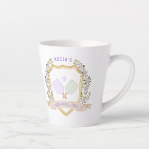 Taza De Café Latte Pickleball con nombre adicional