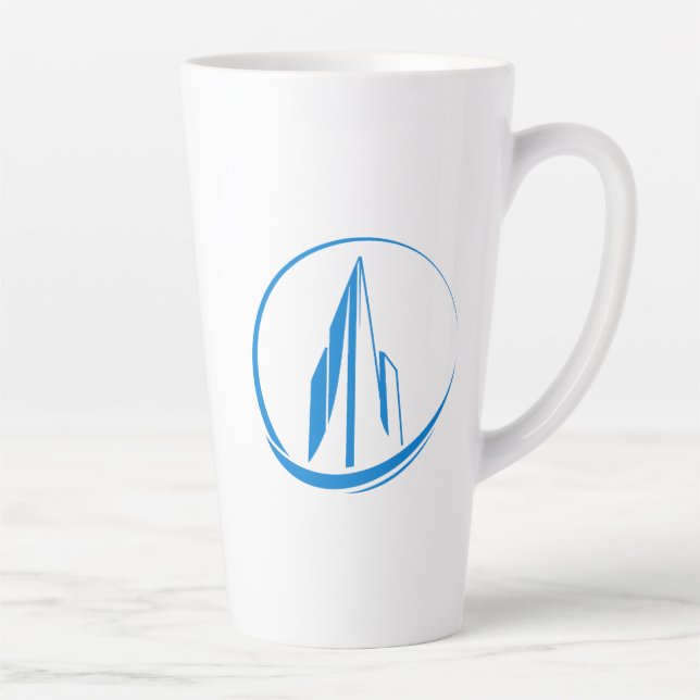 Taza De Café Latte Pico de paisaje urbano de edificio abstracto Círcu (Derecha)
