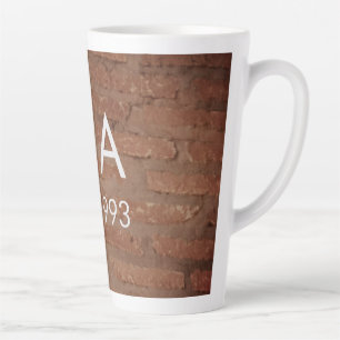 Taza De Café Latte Piedra de ladrillo rústico marrón añadir nombre fe