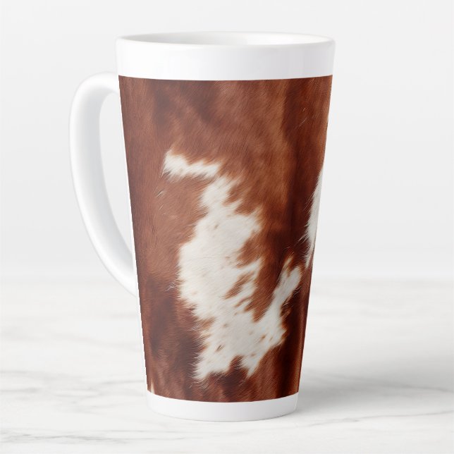 Taza De Café Latte Piel de vaca blanco marrón (Ángulo izquierdo)