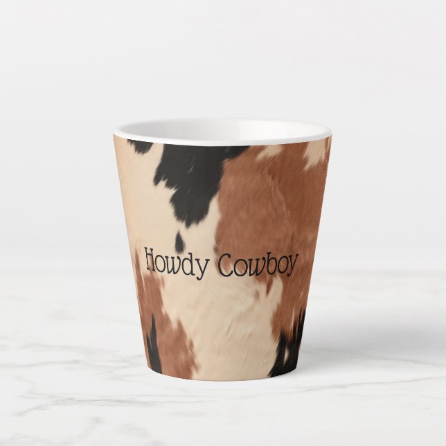 Taza De Café Latte Piel de vaca de Cream Brown (Anverso)