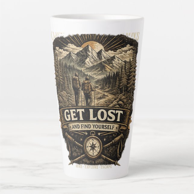 Taza De Café Latte Pierde y Encuéntrate (Anverso)
