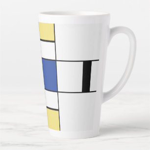 Taza De Café Latte Piet Mondrian - Resumen geométrico de la composici