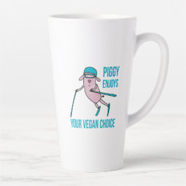 Taza De Café Latte Piggy Enjoys Your Vegan Choice - 