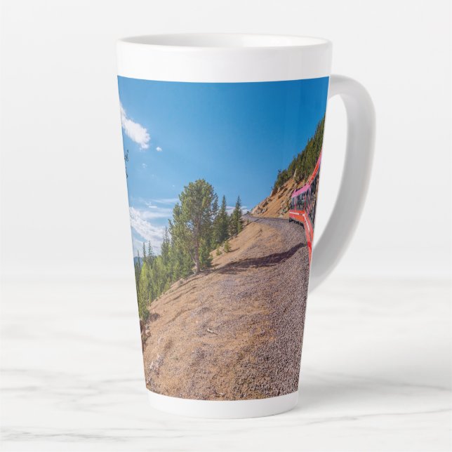 Taza De Café Latte Pikes Peak Train Ride Latte Mug (Ángulo derecho)