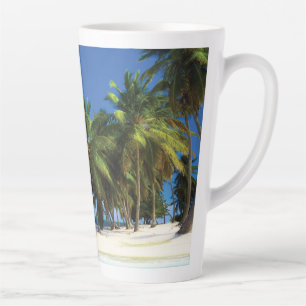 Taza De Café Latte Pilar de tiro de playa exótica