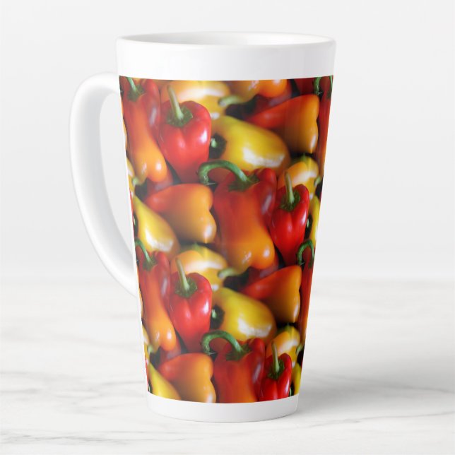 Taza De Café Latte Pimientos rojos y amarillos Latte Mug (Ángulo izquierdo)