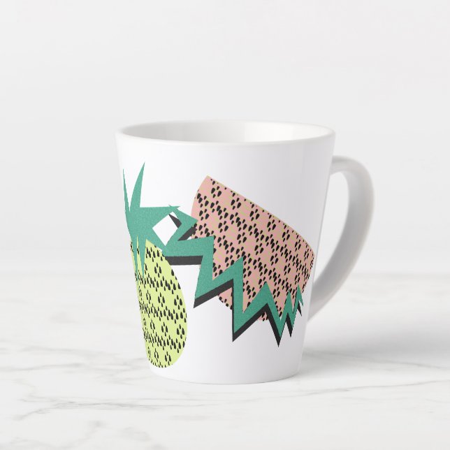 Taza De Café Latte Piña Sandía Abstracta (Ángulo derecho)