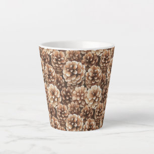 Taza De Café Latte Piñas Marrones